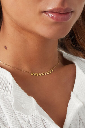 Collar sencillo con colgantes redondos - plata h5 Imagen3